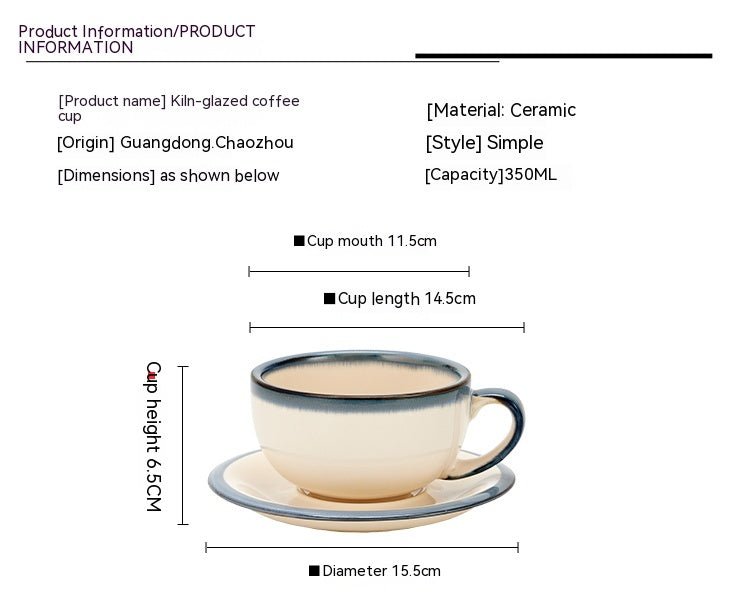 Kiln-Baked Embossed Ceramic Latte Cup, 330-370ml - Shop Coffee Hobby
