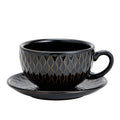 Kiln-Baked Embossed Ceramic Latte Cup, 330-370ml - Shop Coffee Hobby