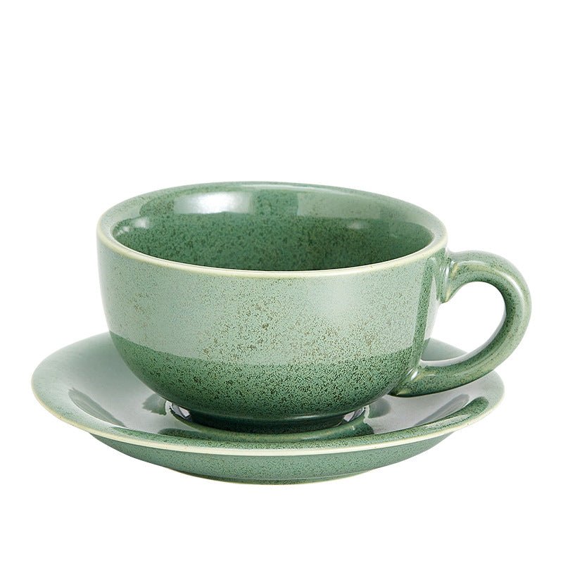 Kiln-Baked Embossed Ceramic Latte Cup, 330-370ml - Shop Coffee Hobby