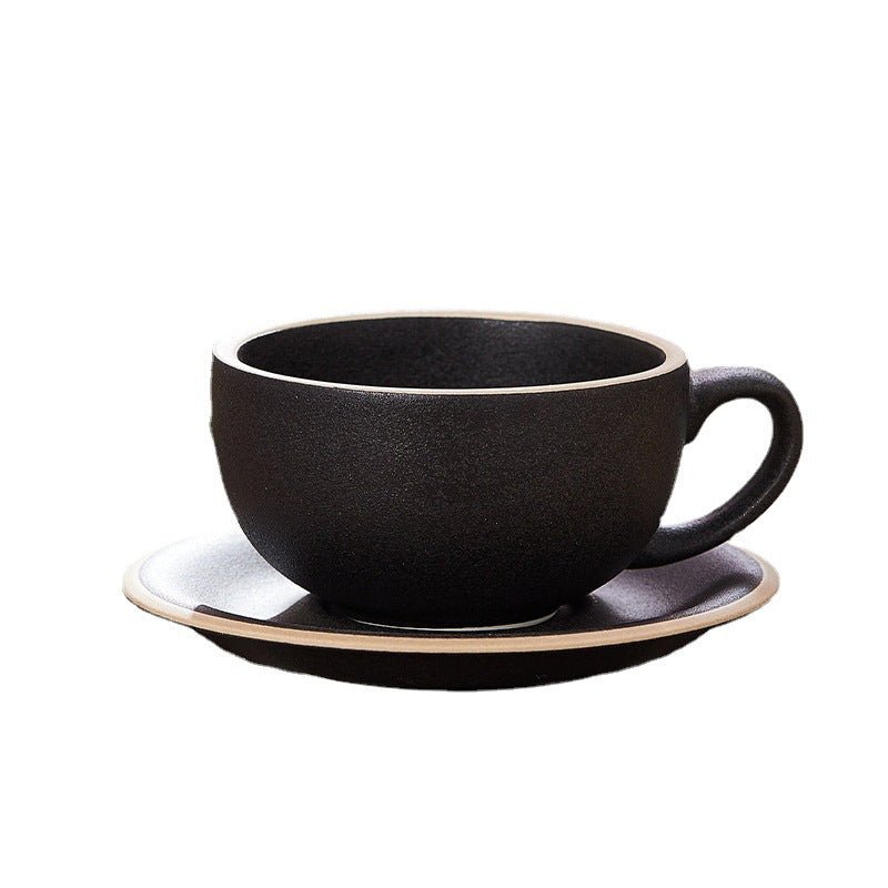 Kiln-Baked Embossed Ceramic Latte Cup, 330-370ml - Shop Coffee Hobby