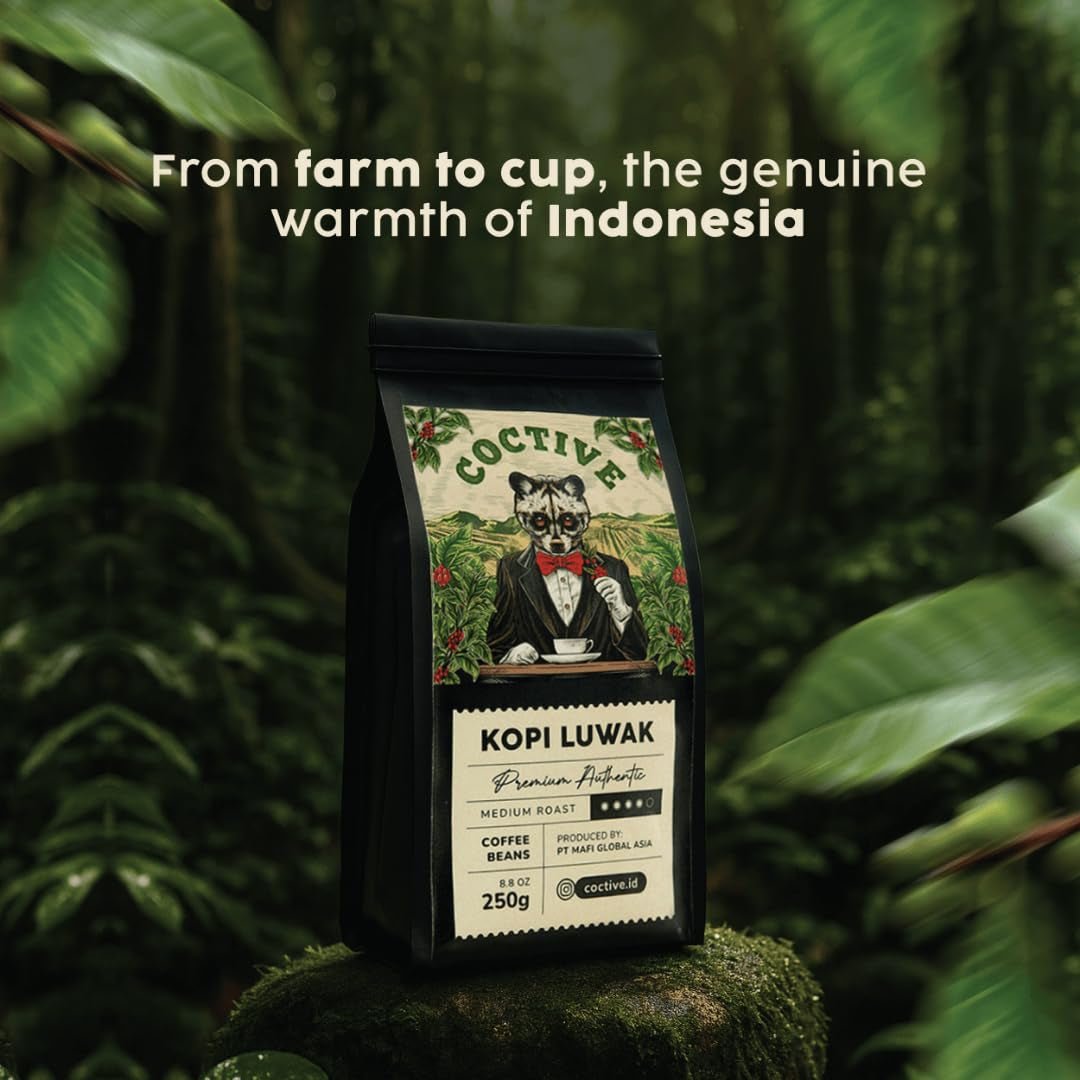 Kopi Luwak Civet Coffee Beans (8.8 Oz) - World'S Most Expensive Coffee, Wild-Harvested, from Gayo Sumatra Indonesia- Luxury Gift Set - Shop Coffee Hobby