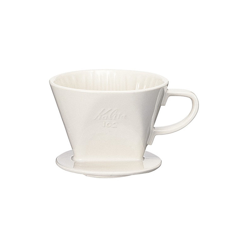 White Kalita 102 ceramic pour-over dripper
