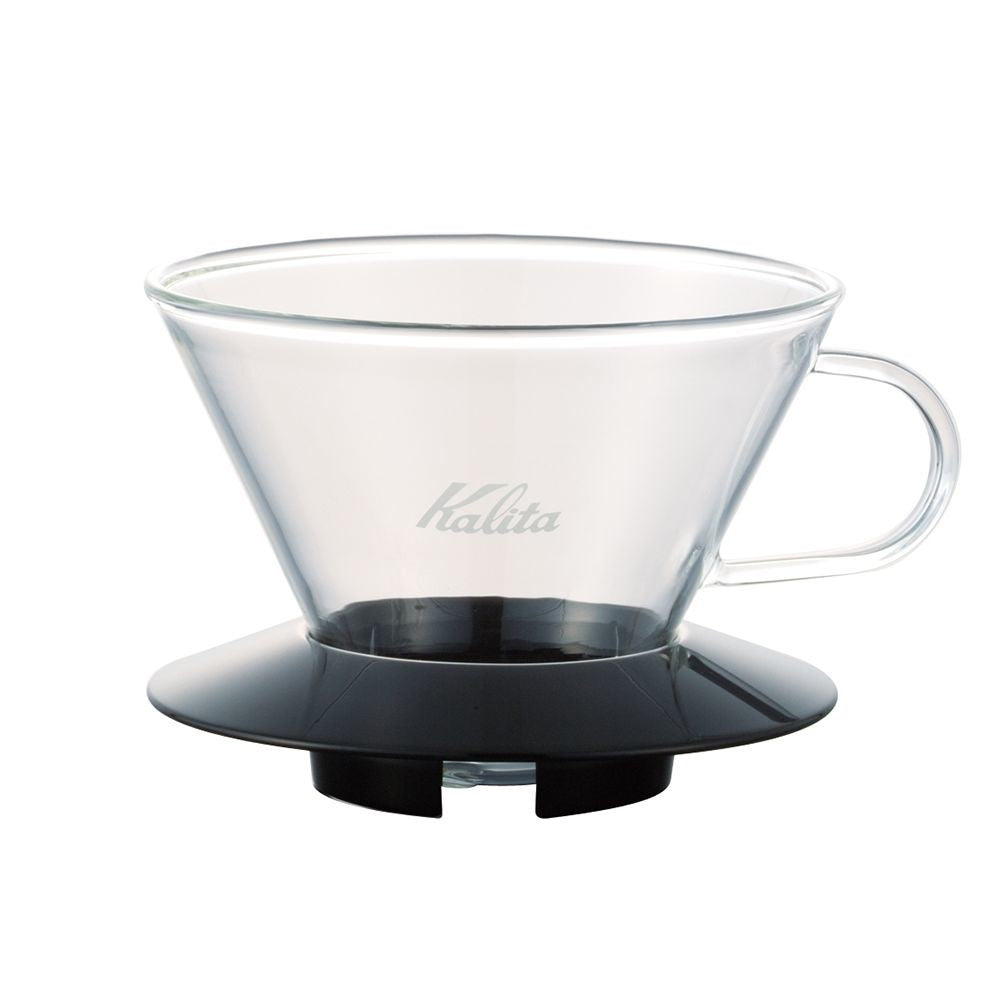 Kalita Wave 185 Glass Pour-Over Dripper with Black Collar