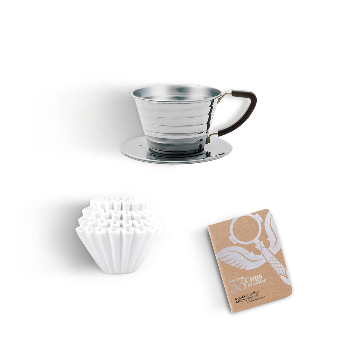 Kalita Wave 155 Pour Over Starter Kit – Stainless Steel Dripper & Filters