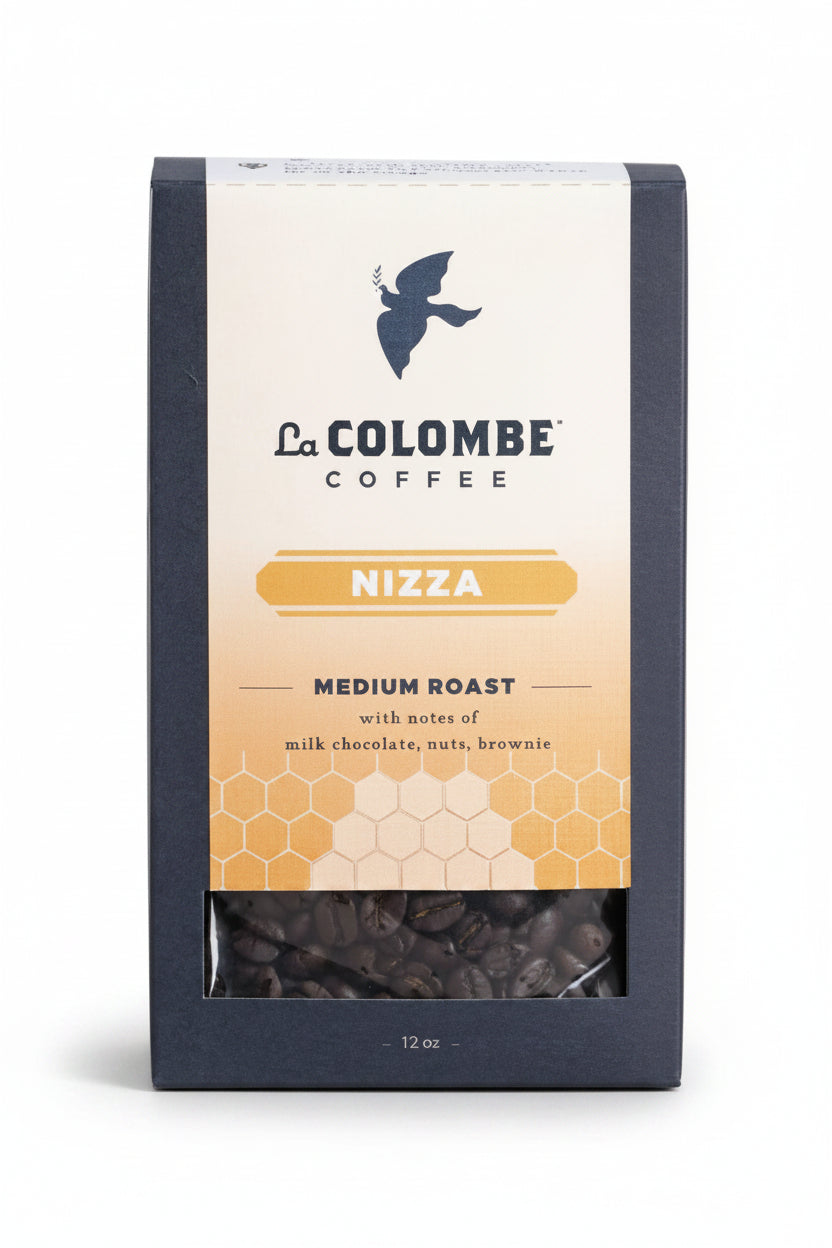 La Colombe Nizza Medium Roast Whole Bean Coffee - Notes Of Milk Chocolate, Nuts & Brownie With Honey-Sweet Roasted Nuttiness, 12 Ounce (Pack Of 1) - Shop Coffee Hobby
