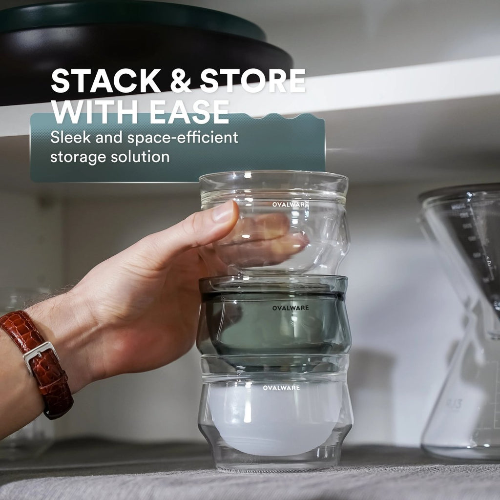 Latte Master Double‑Wall Glass – 250ml / 8.5oz (Set of 2) – Clear, Frost White, Stealth Gray - Shop Coffee Hobby