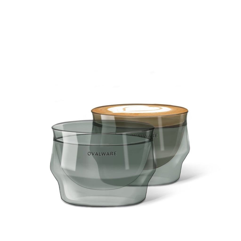 Latte Master Double‑Wall Glass – 250ml / 8.5oz (Set of 2) – Clear, Frost White, Stealth Gray - Shop Coffee Hobby