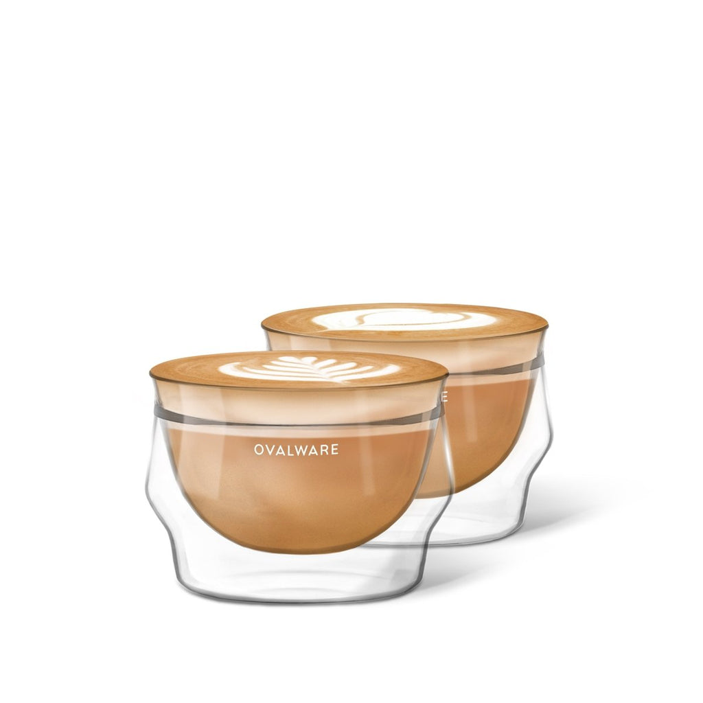Latte Master Double‑Wall Glass – 250ml / 8.5oz (Set of 2) – Clear, Frost White, Stealth Gray - Shop Coffee Hobby