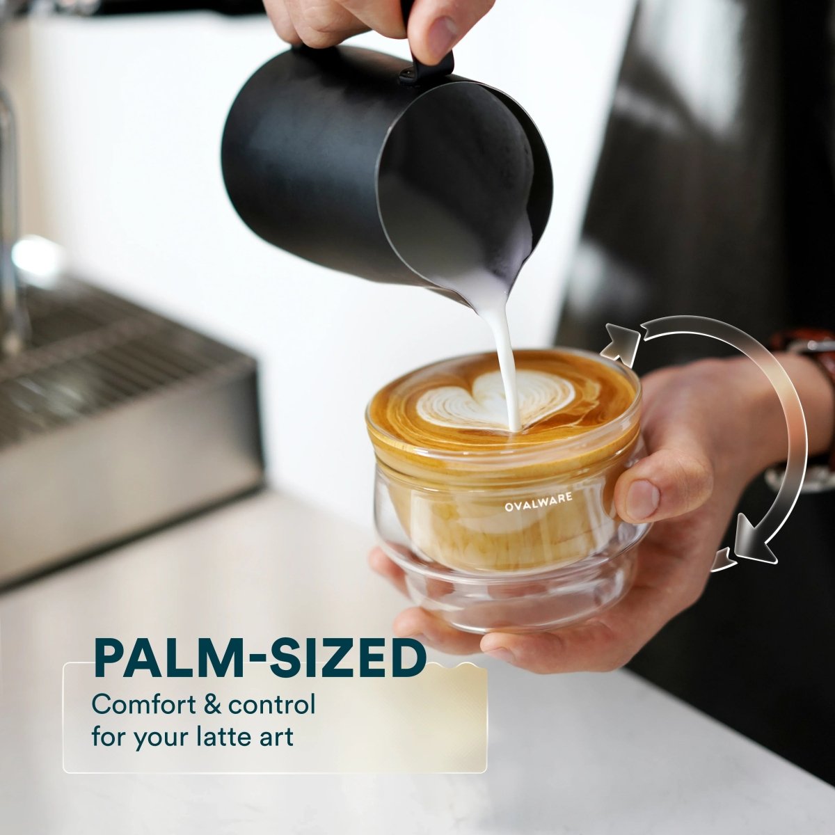 Latte Master Double‑Wall Glass – 250ml / 8.5oz (Set of 2) – Clear, Frost White, Stealth Gray - Shop Coffee Hobby