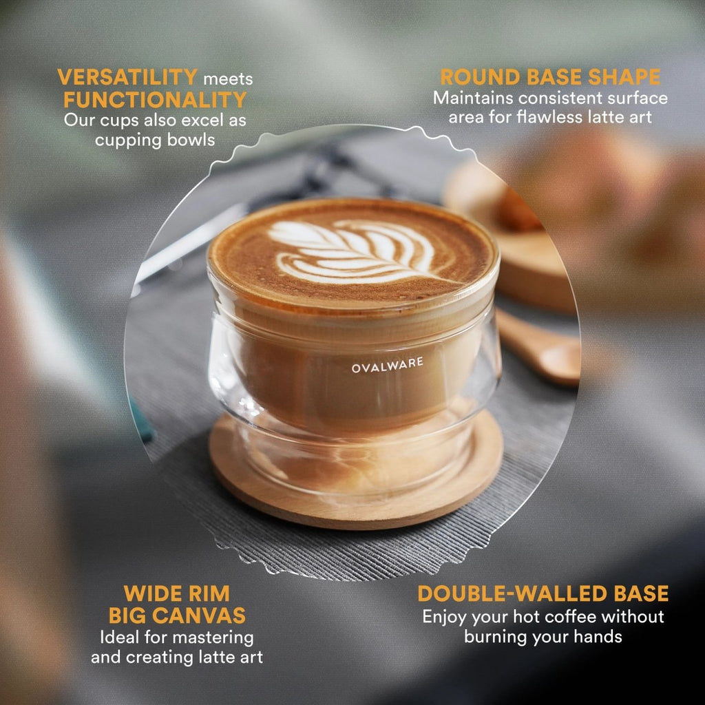 Latte Master Double‑Wall Glass – 250ml / 8.5oz (Set of 2) – Clear, Frost White, Stealth Gray - Shop Coffee Hobby