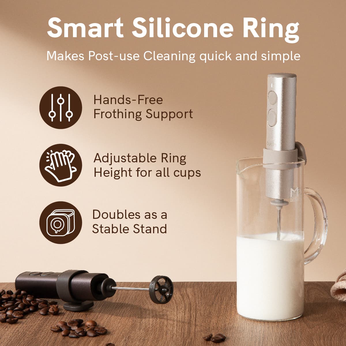 OutIn LattoGo Handheld Milk Frother for Latte Art