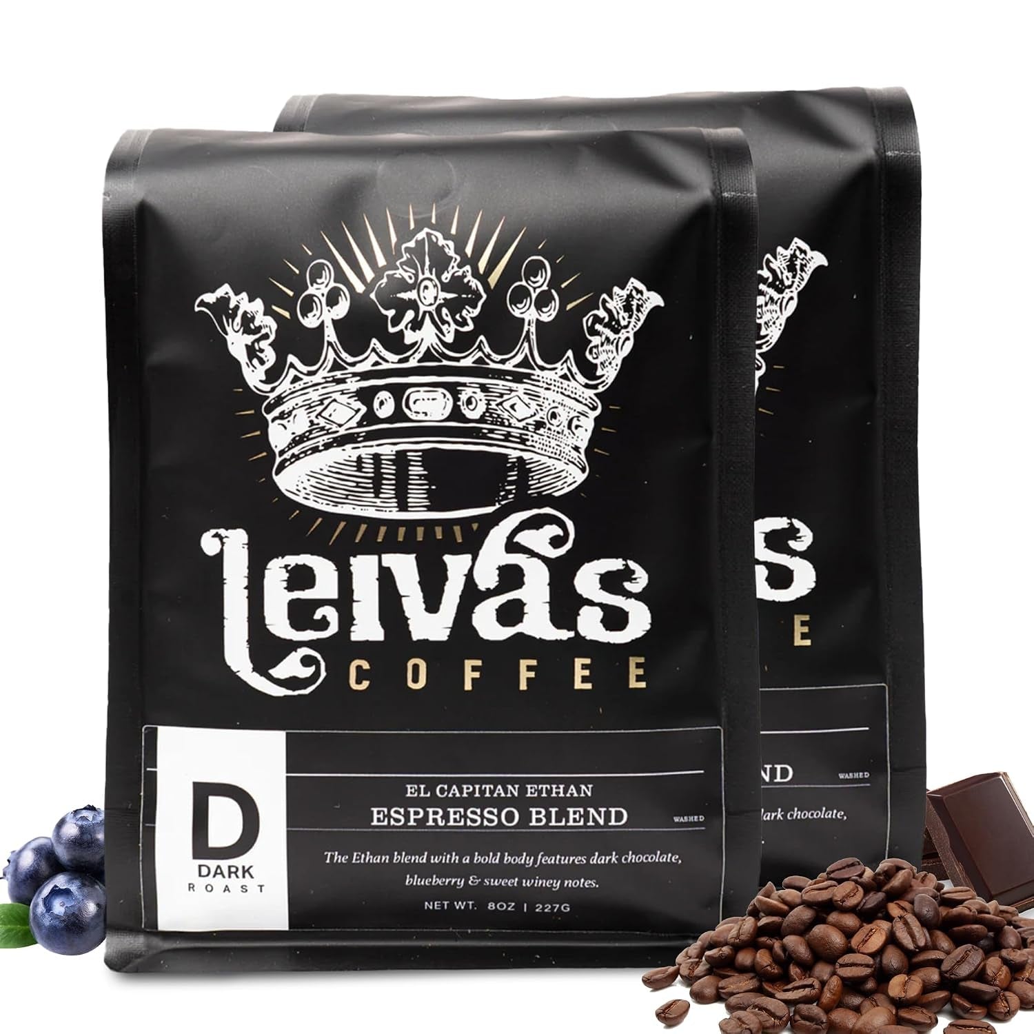 Leiva’S Dark Roast Whole Bean Espresso (8Oz), Freshly Roasted, Micro-Lot Guatemalan Coffee Beans – El Capitan Ethan Espresso Coffee Beans W/Chocolate & Blueberry Notes - Low Acidity Roast (2 Pack) - Haynesworld General Goods