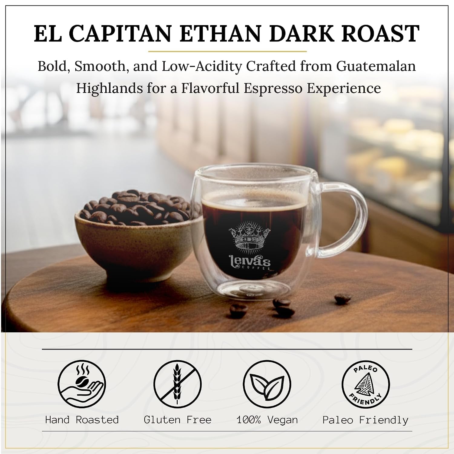 Leiva’S Dark Roast Whole Bean Espresso (8Oz), Freshly Roasted, Micro-Lot Guatemalan Coffee Beans – El Capitan Ethan Espresso Coffee Beans W/Chocolate & Blueberry Notes - Low Acidity Roast (2 Pack) - Haynesworld General Goods