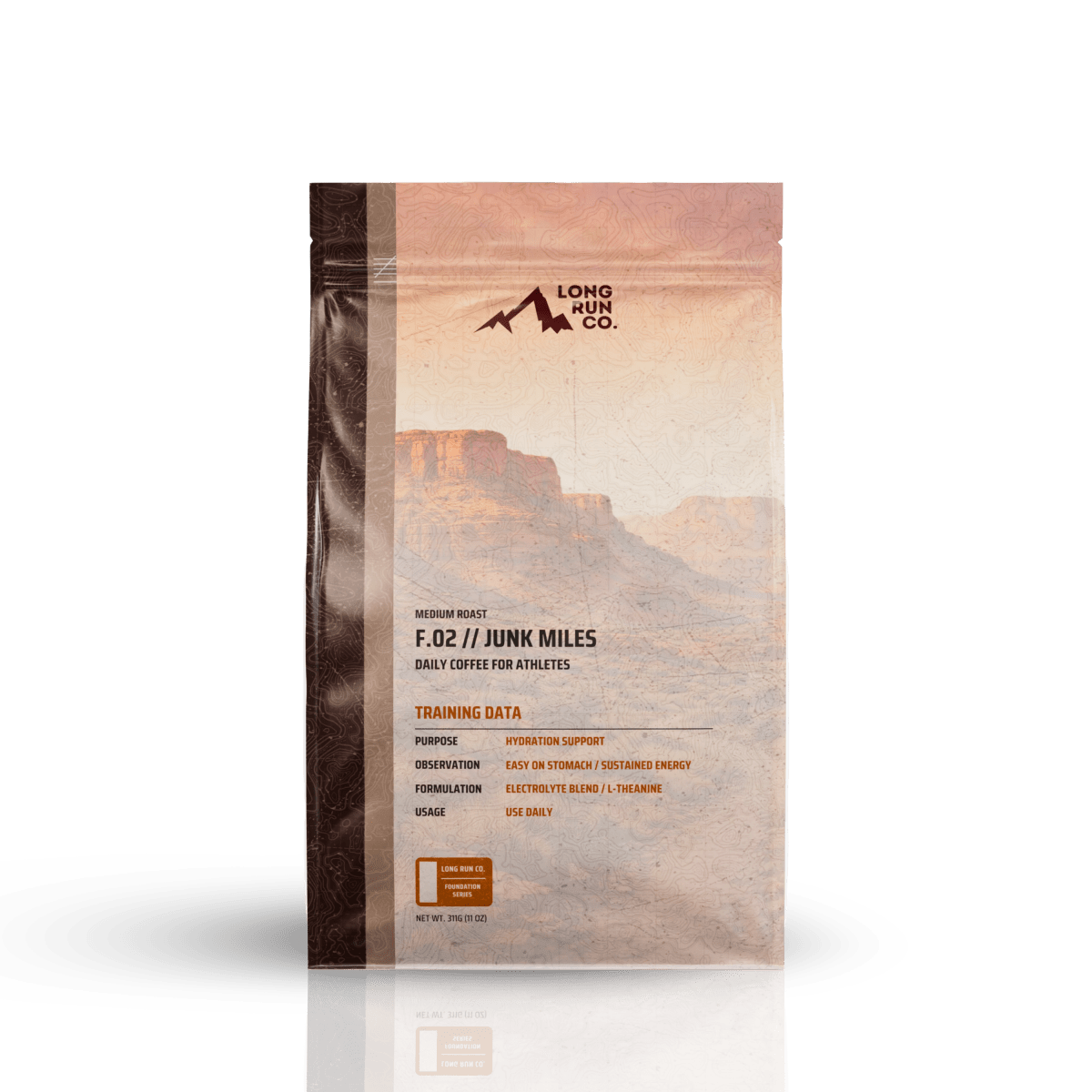 Medium / Fresh Ground Long Run Coffee — Electrolyte + L-Theanine Specialty Bean