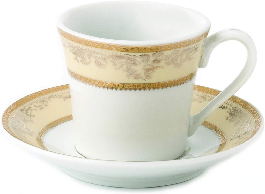 Lorren Home 2Oz Espresso Cup Set Service for 6, Gold Floral - Shop Coffee Hobby