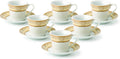 Lorren Home 2Oz Espresso Cup Set Service for 6, Gold Floral - Shop Coffee Hobby
