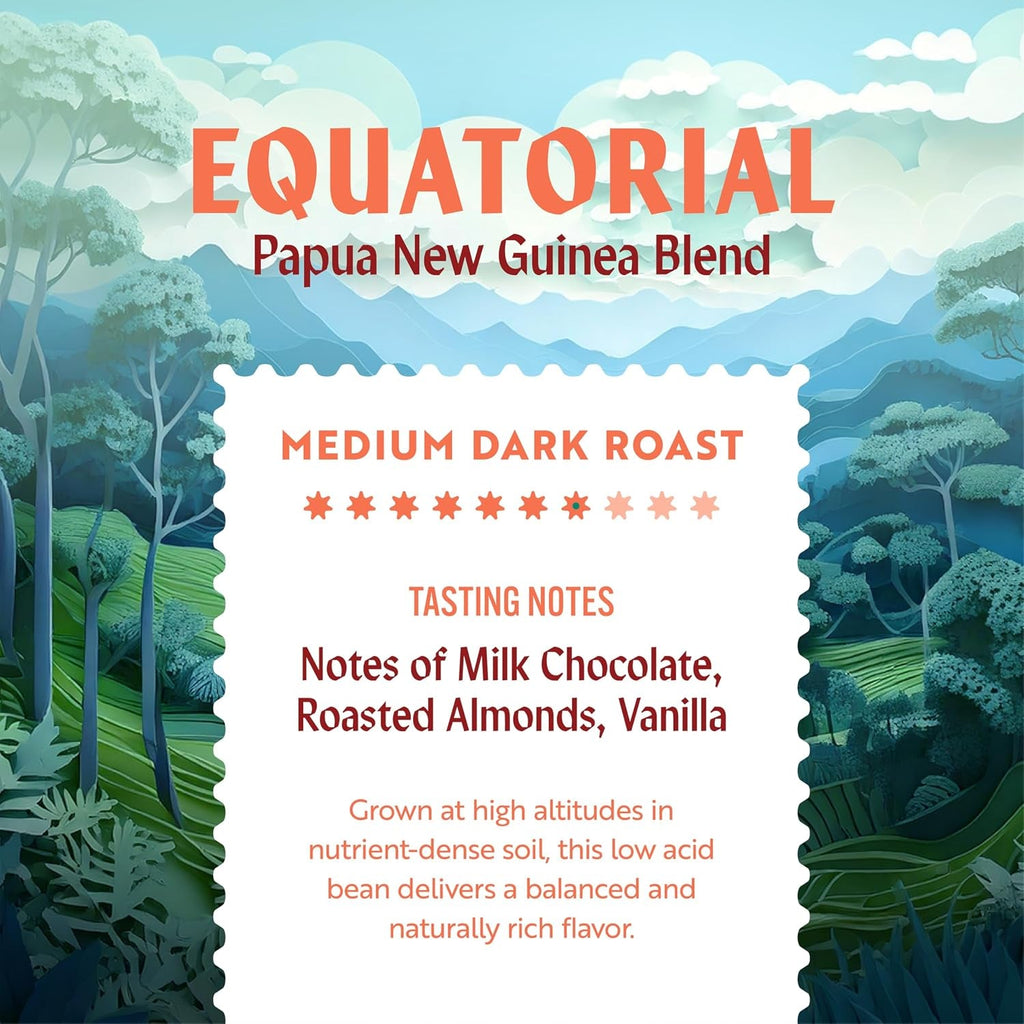 Low Acid Medium-Dark Roast, Tested for Molds and Toxins, Papua New Guinea Blend (Whole Bean, 12 Oz Bag) - Haynesworld General Goods
