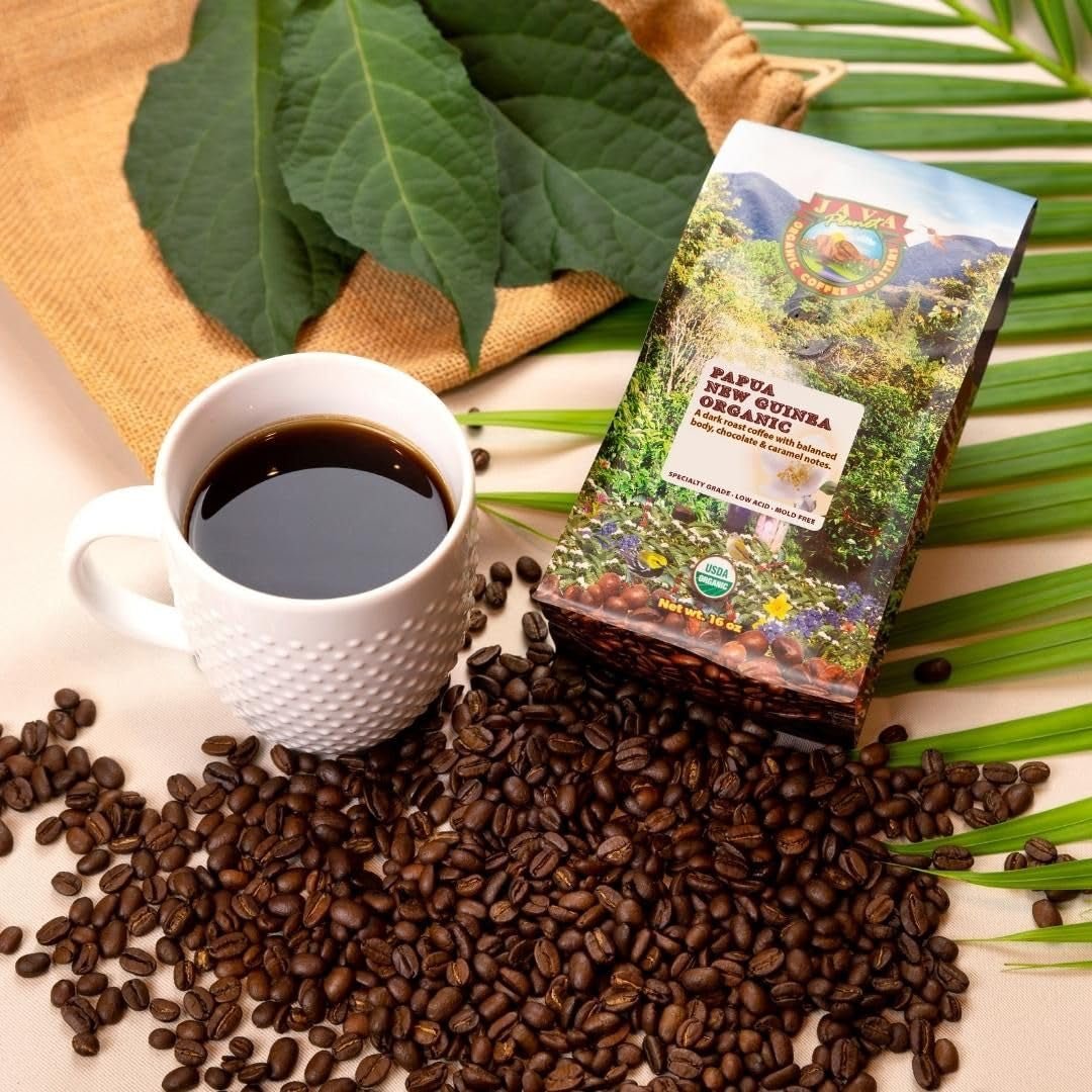 Low Acid Organic Coffee – Whole Bean, Mold-Free & Stomach Friendly by , Papua New Guinea Single Origin Coffee 1LB Bag - Haynesworld General Goods