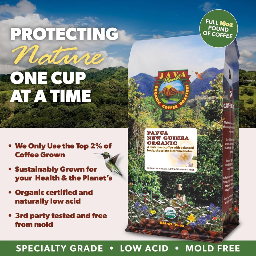 Low Acid Organic Coffee – Whole Bean, Mold-Free & Stomach Friendly by , Papua New Guinea Single Origin Coffee 1LB Bag - Haynesworld General Goods