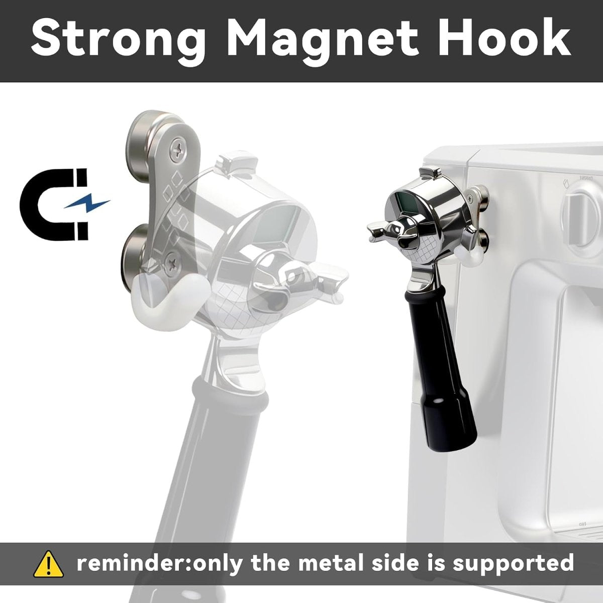 Magnetic Portafilter Holder for Metal Wall Surfaces – Compatible with Ninja Luxe Cafe, Breville, Casabrews - Shop Coffee Hobby