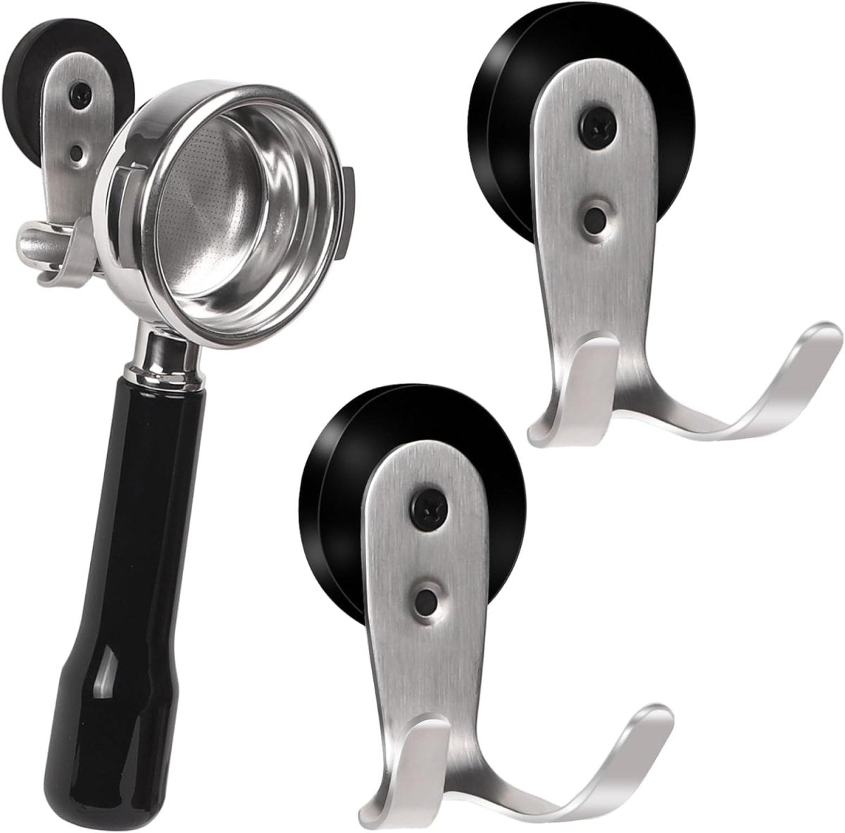 Magnetic Portafilter & Tamper Holder, 2-Pack – Fits 51/53/58mm, Compatible with Breville (Silver) - Shop Coffee Hobby
