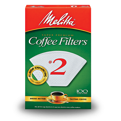 Melitta #2 White Cone Coffee Filters, 100 Count