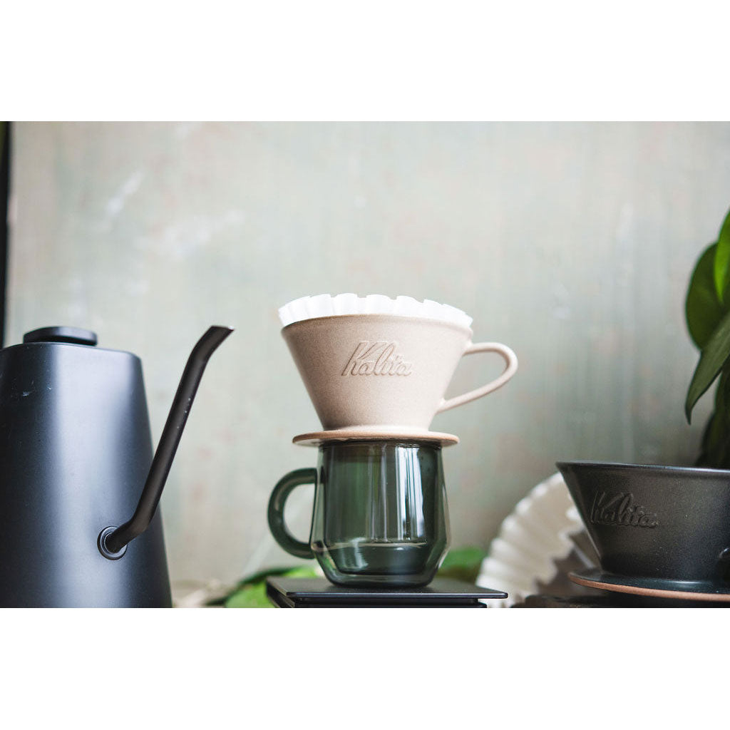 Kalita MINO 185 Ceramic Pour-Over Dripper, Sand Beige
