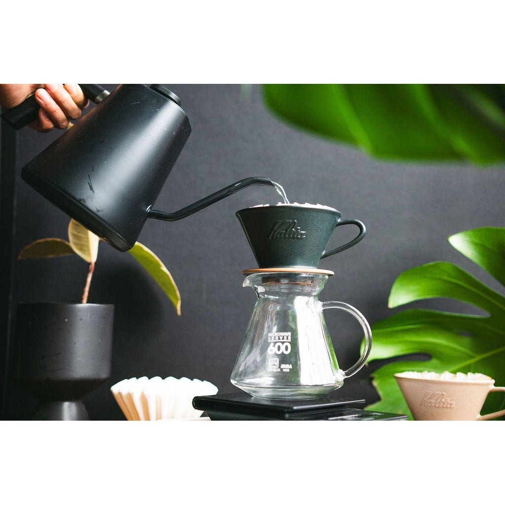 Kalita MINO 185 Ceramic Pour-Over Dripper, Sand Black