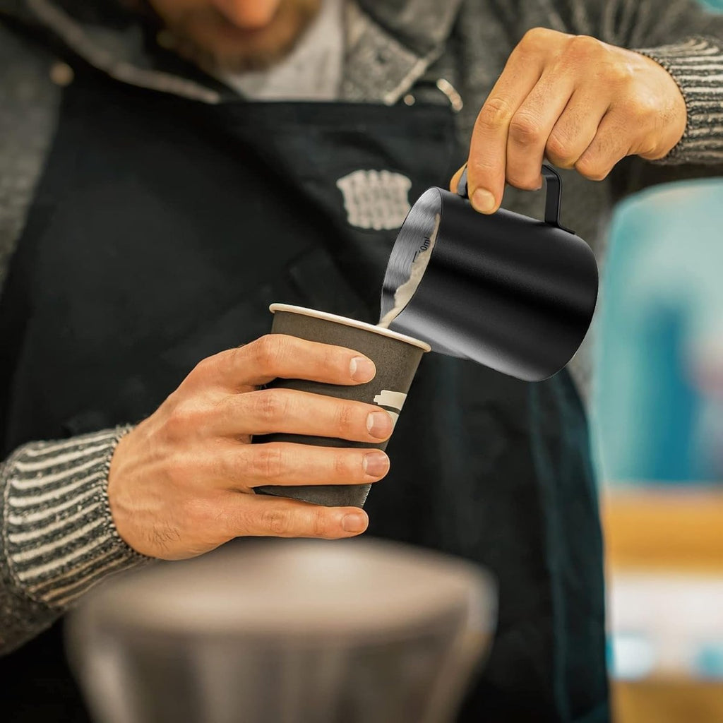 Milk Frothing Pitcher, Stainless Steel Espresso Latte Steaming Pitcher - Shop Coffee Hobby