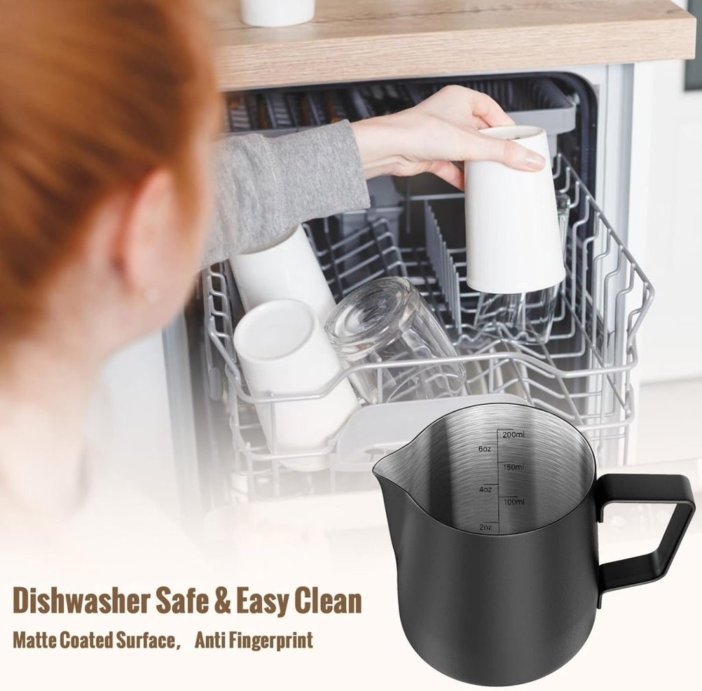 Milk Frothing Pitcher, Stainless Steel Espresso Latte Steaming Pitcher - Shop Coffee Hobby