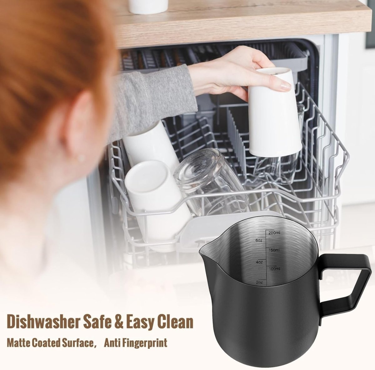 Milk Frothing Pitcher, Stainless Steel Espresso Latte Steaming Pitcher - Shop Coffee Hobby