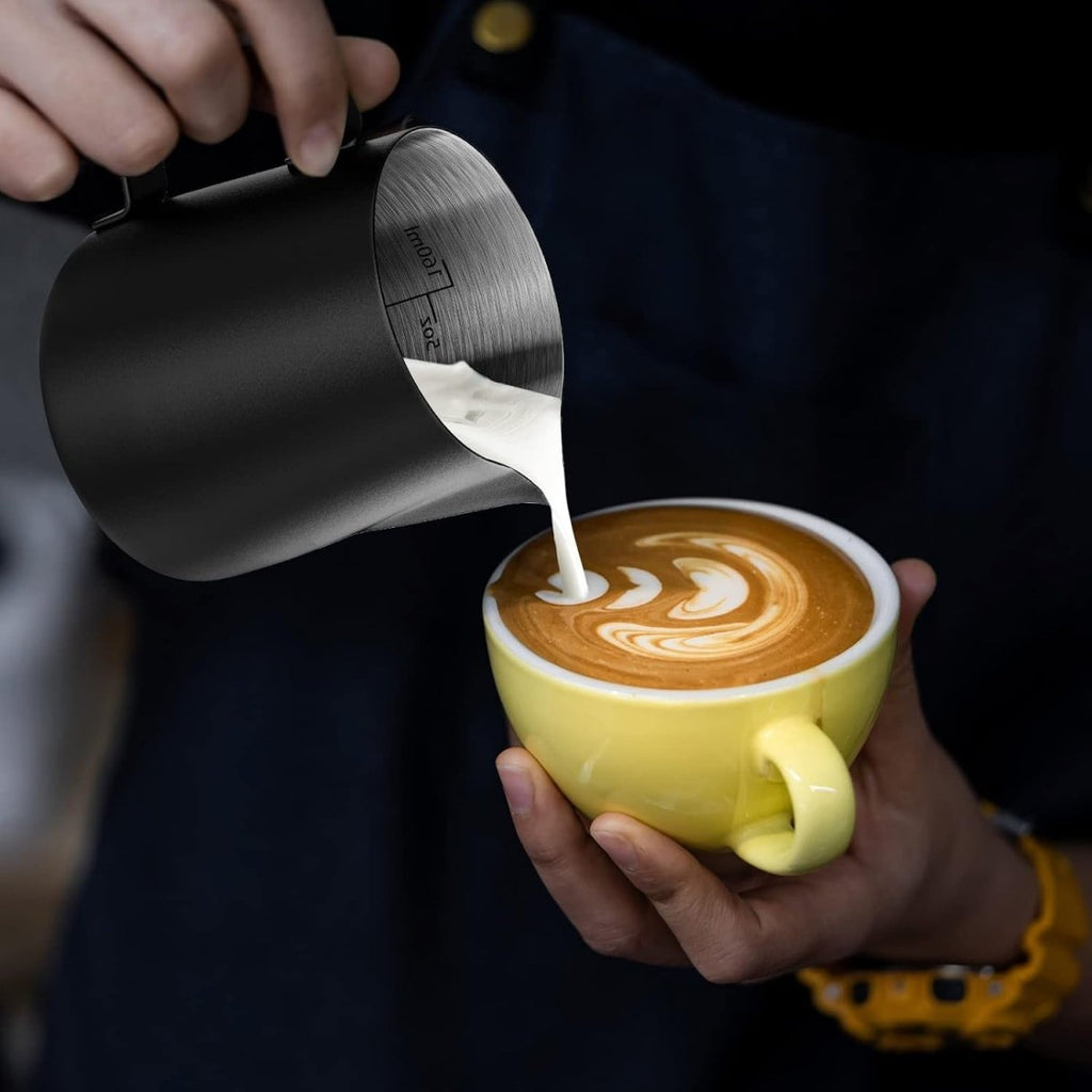 Milk Frothing Pitcher, Stainless Steel Espresso Latte Steaming Pitcher - Shop Coffee Hobby