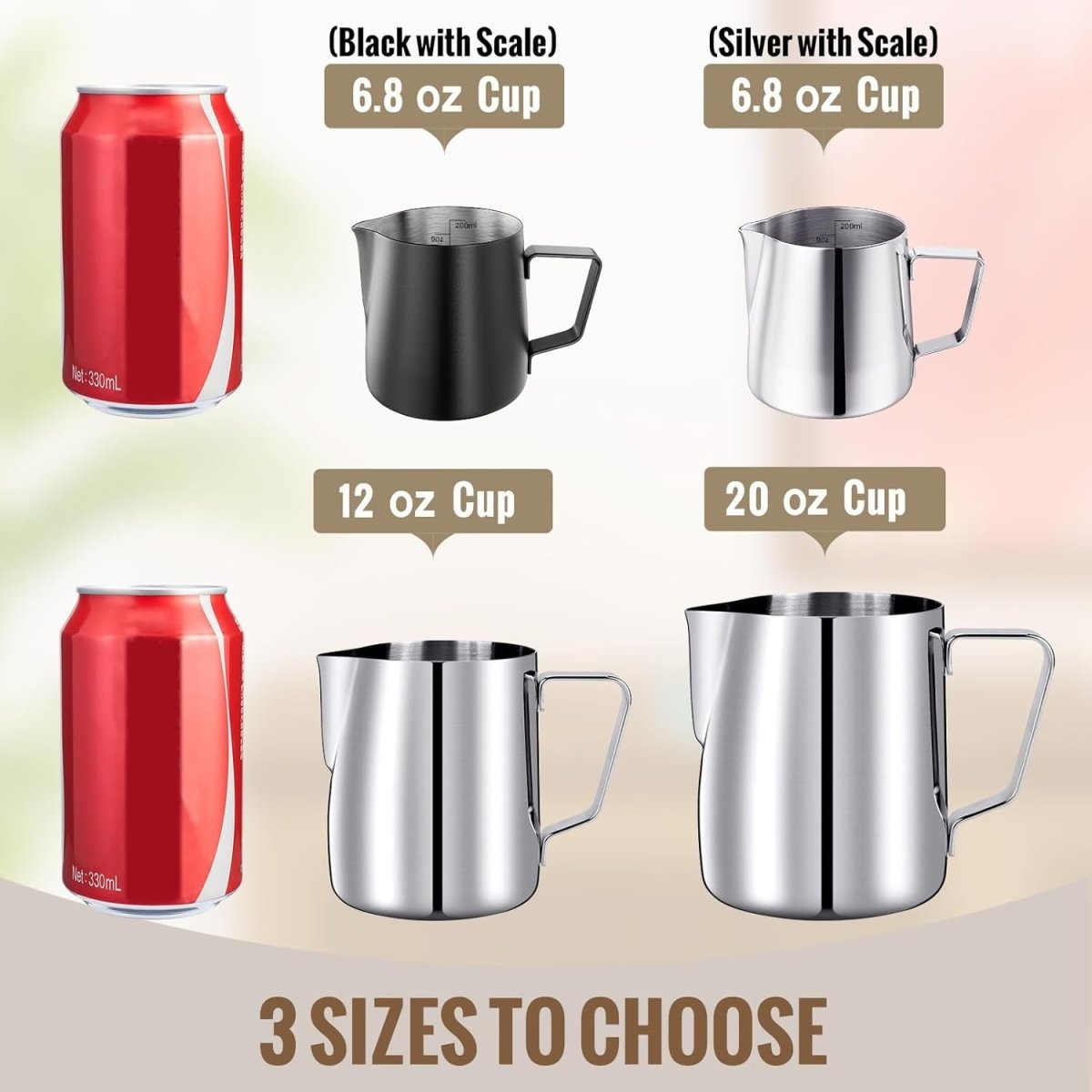 Milk Frothing Pitcher, Stainless Steel Espresso Latte Steaming Pitcher - Shop Coffee Hobby