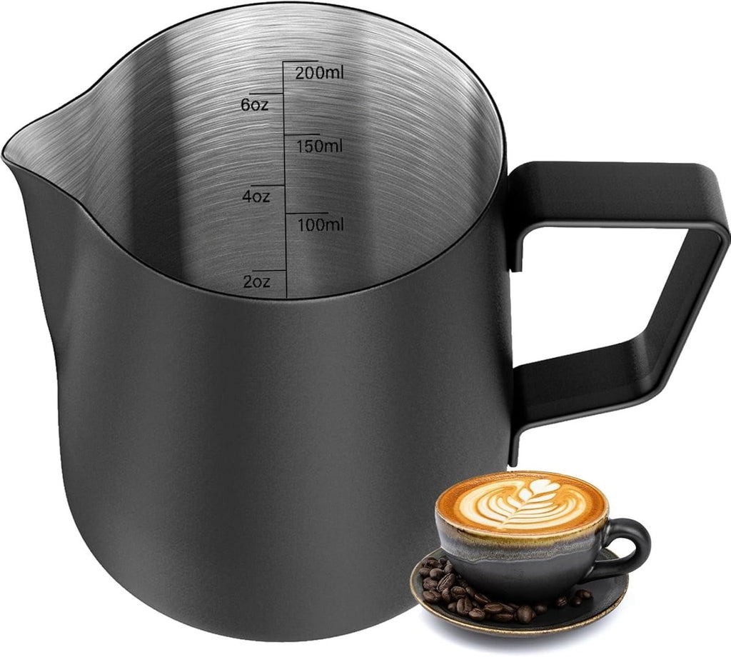 Milk Frothing Pitcher, Stainless Steel Espresso Latte Steaming Pitcher - Shop Coffee Hobby