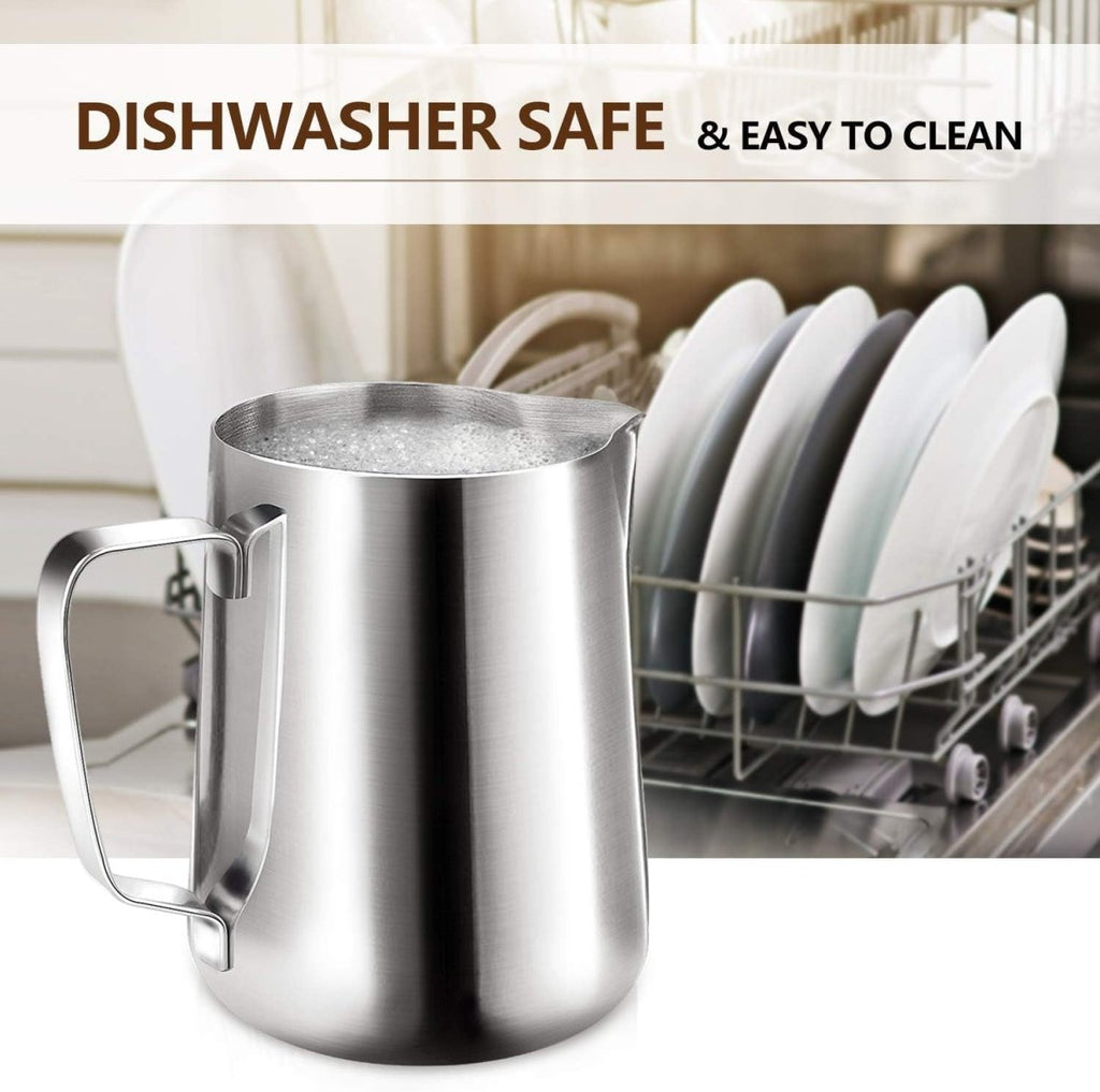 Milk Frothing Pitcher, Stainless Steel Steaming Pitcher for Espresso Machine, Cappuccino, Latte Art - Shop Coffee Hobby