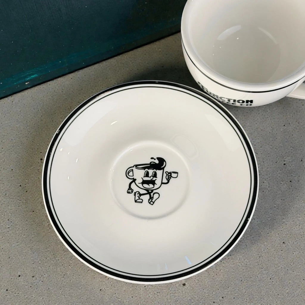 Signature Mug & Saucer Set – Function Coffee Co (12oz Latte / 6oz Cappuccino Ceramic Drinkware)