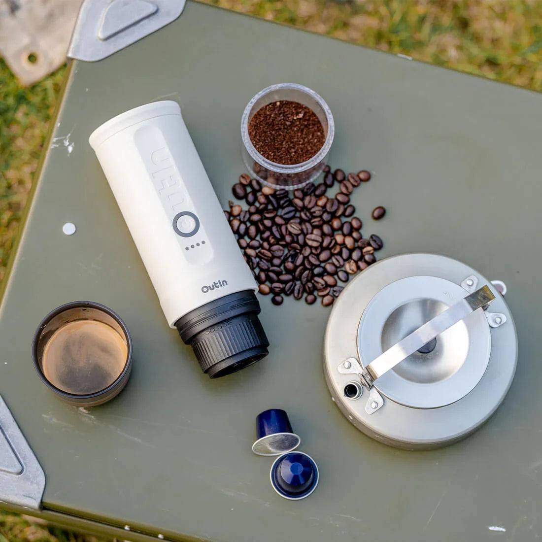 OutIn Nano Portable Electric Espresso Maker – Pearl White