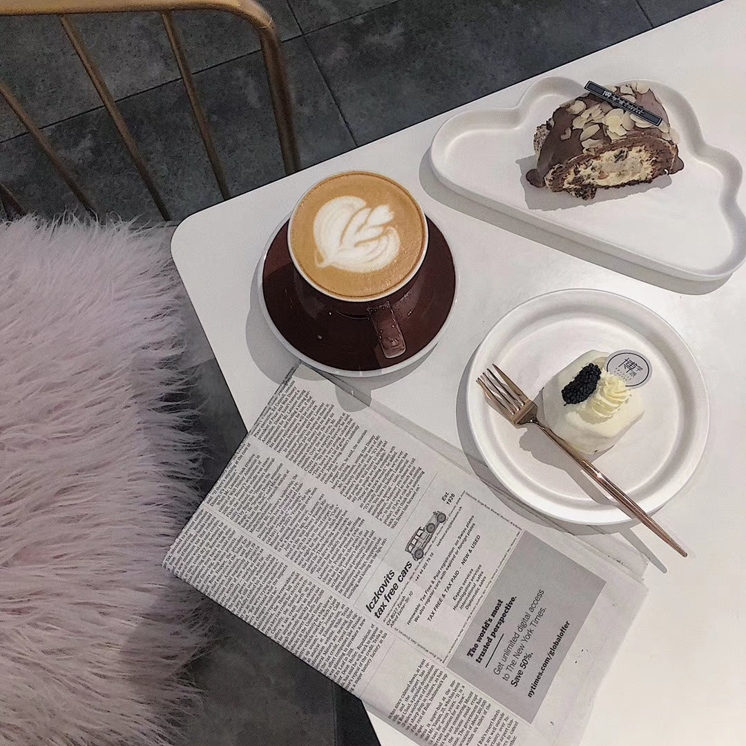 Nordic-Style Ceramic Cappuccino Cup & Saucer Set, 300ml - Shop Coffee Hobby