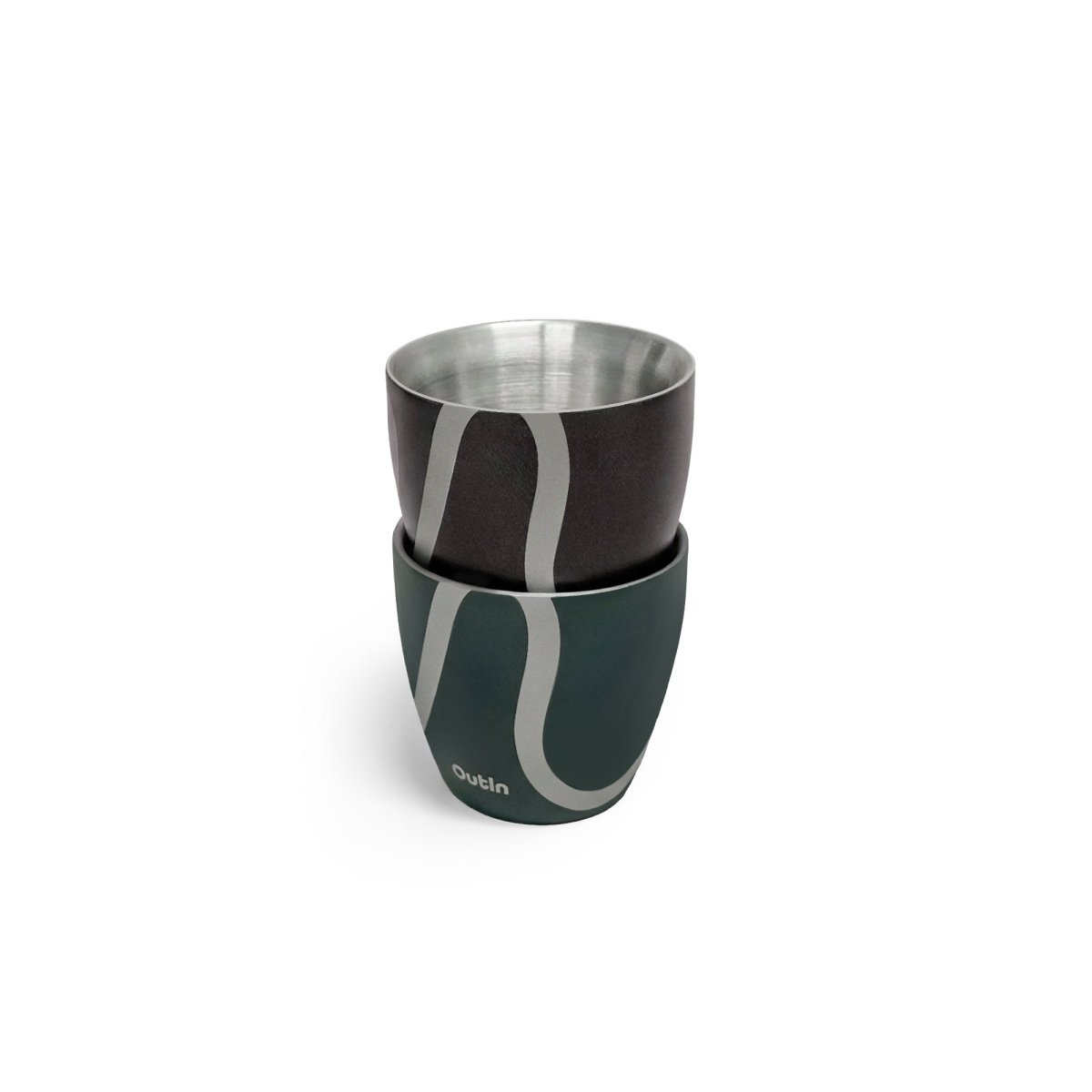 Double-wall stainless steel espresso cups in a set of 2.