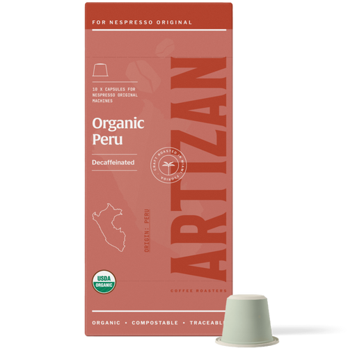 Artizan Coffee Roasters Organic Peru Decaf Espresso Capsule