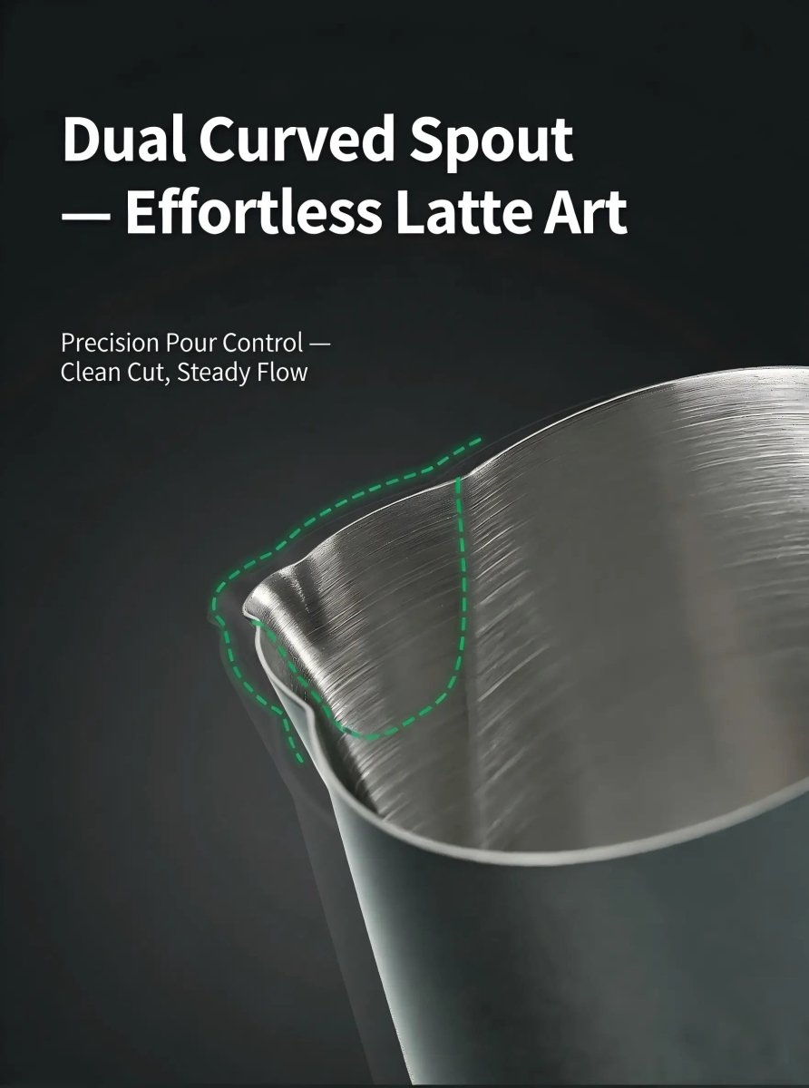 Phantom Precision Latte Art Pitcher – 600ml Narrow‑Spout Stainless Steel Pitcher for Advanced Patterns - Shop Coffee Hobby