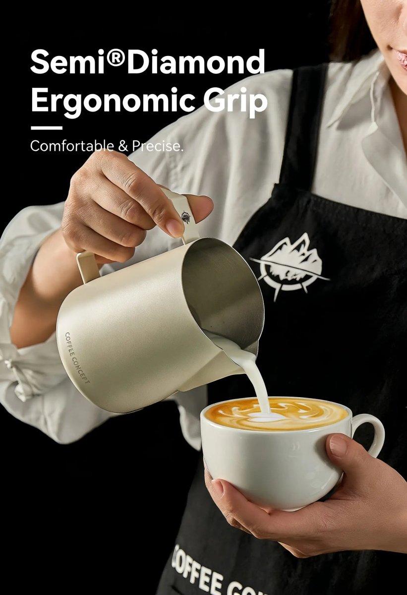 Phantom Precision Latte Art Pitcher – 600ml Narrow‑Spout Stainless Steel Pitcher for Advanced Patterns - Shop Coffee Hobby