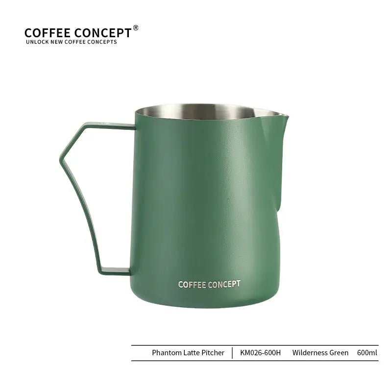 Phantom Precision Latte Art Pitcher – 600ml Narrow‑Spout Stainless Steel Pitcher for Advanced Patterns - Shop Coffee Hobby