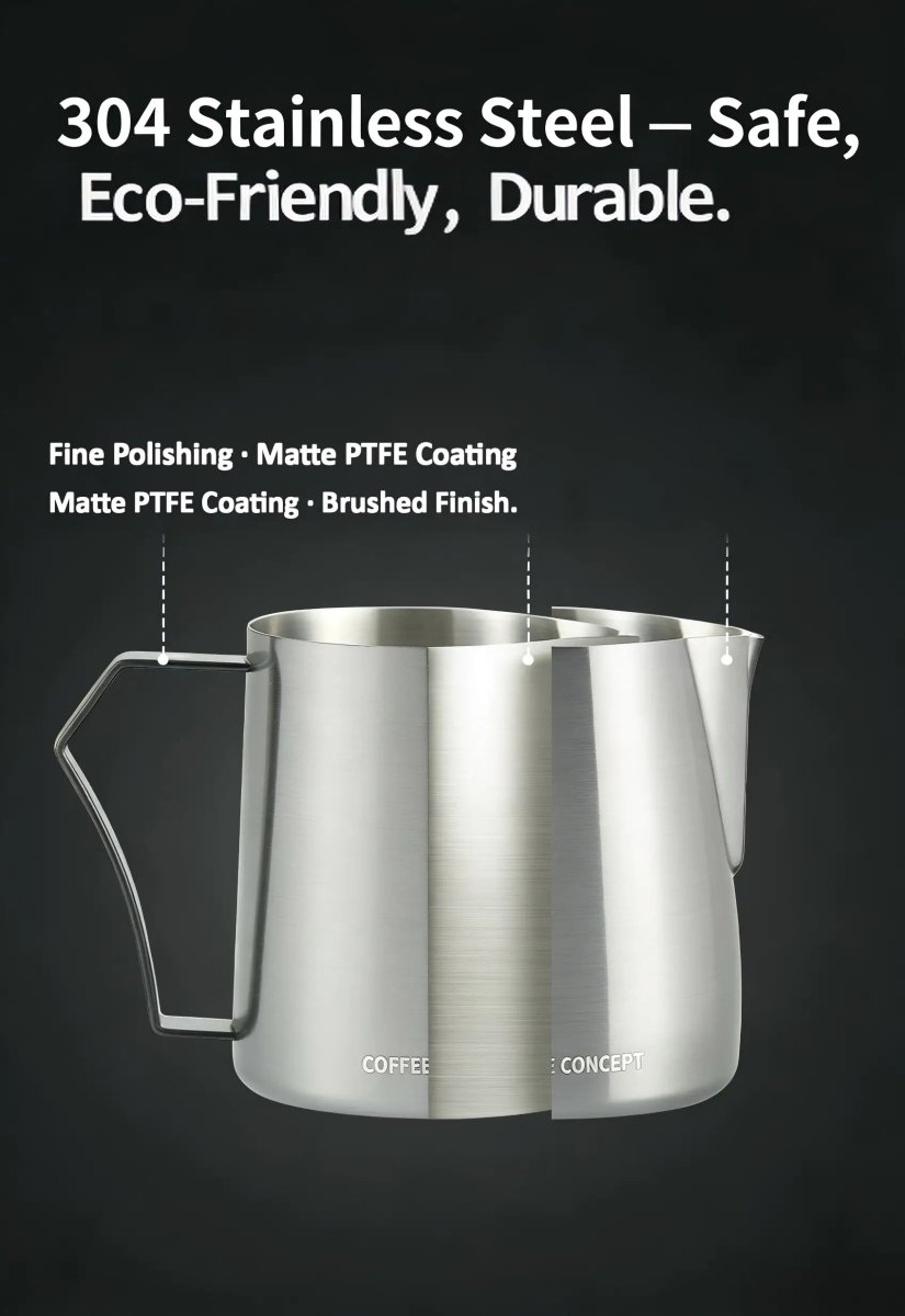 Phantom Precision Latte Art Pitcher – 600ml Narrow‑Spout Stainless Steel Pitcher for Advanced Patterns - Shop Coffee Hobby
