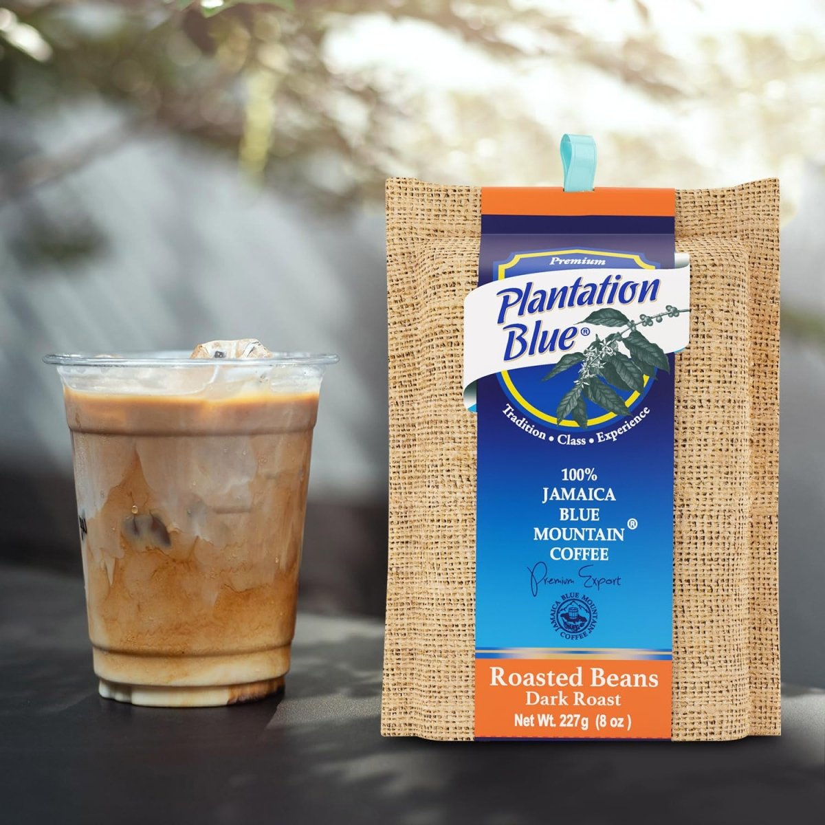 Plantation Blue 100% Jamaica Blue Mountain Coffee - Dark Roasted Whole Beans (8oz) - Shop Coffee Hobby
