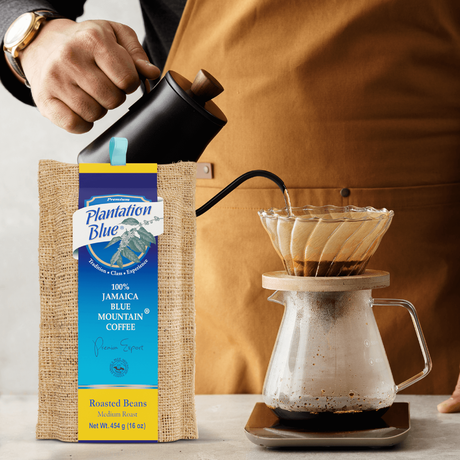 Plantation Blue 100% Jamaica Blue Mountain Premium Coffee (16 oz - medium roasted whole beans) - Haynesworld General Goods
