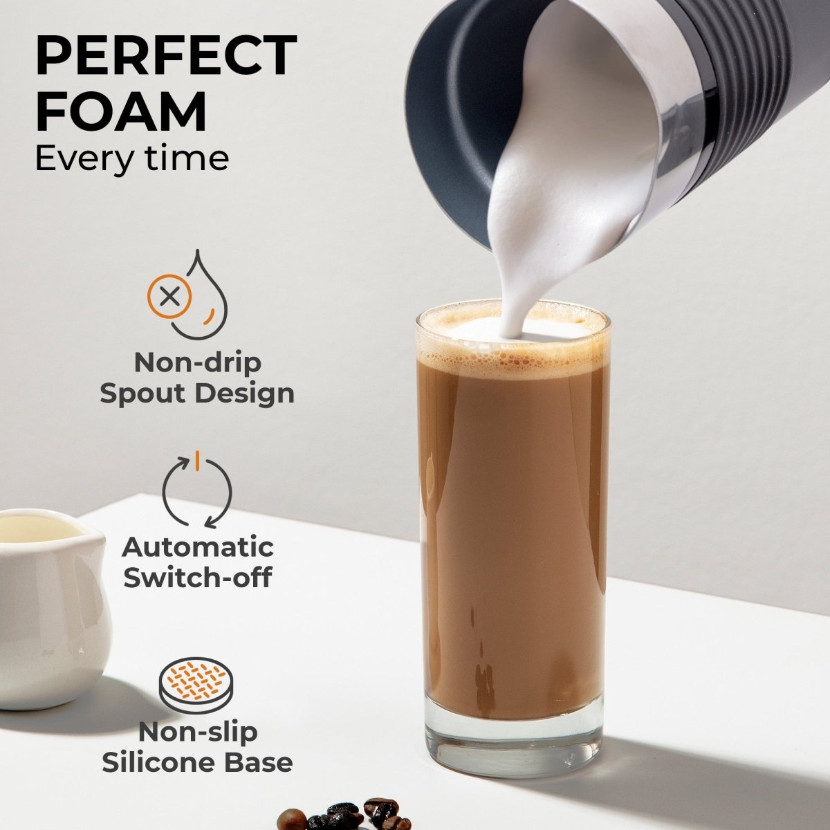 Pour-in Milk Frother w/ Silicone Base, KF6061 - Shop Coffee Hobby