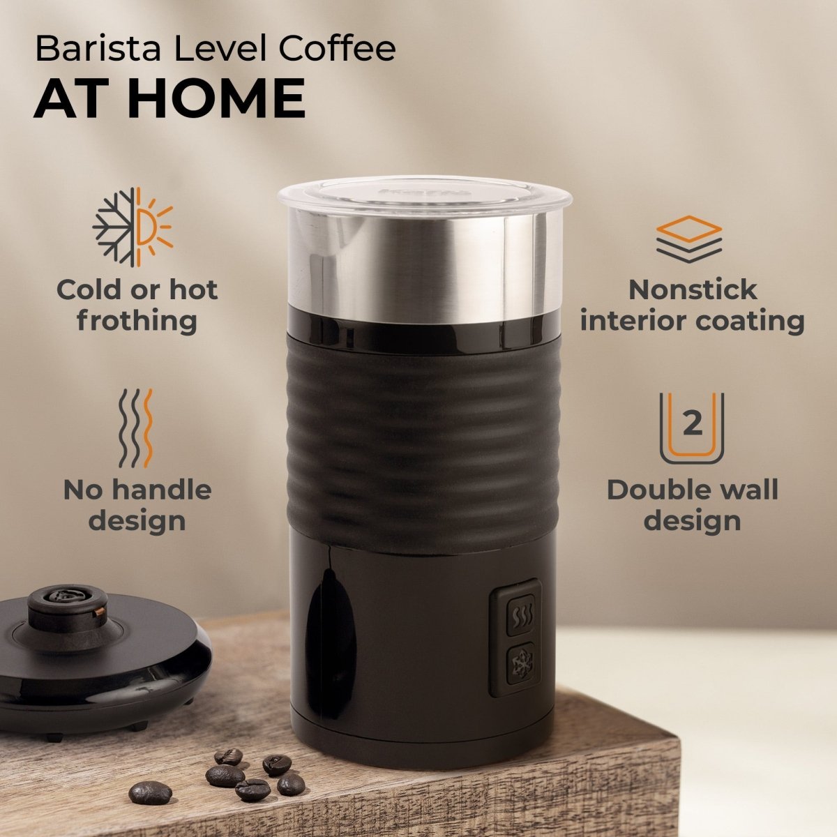 Pour-in Milk Frother w/ Silicone Base, KF6061 - Shop Coffee Hobby