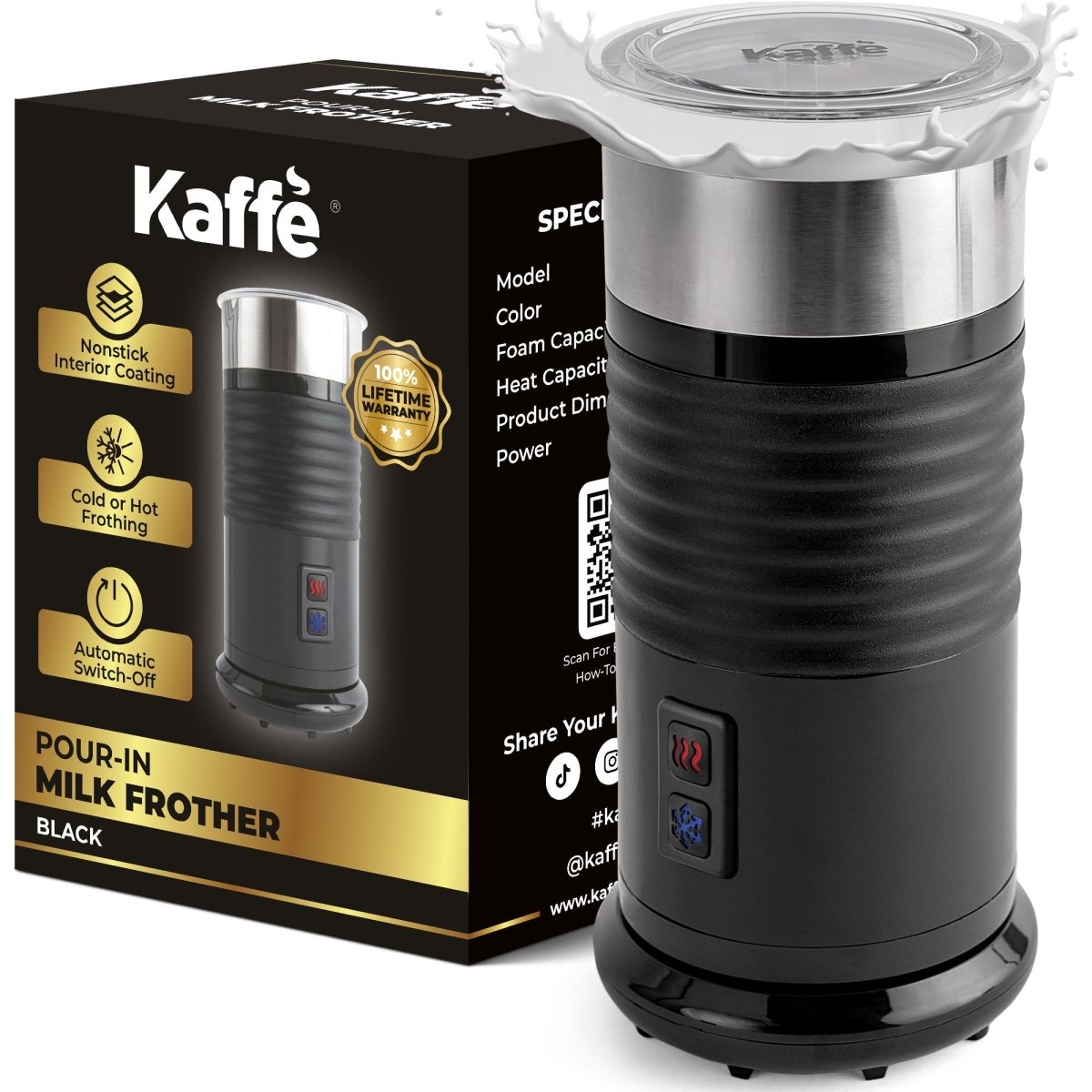Pour-in Milk Frother w/ Silicone Base, KF6061 - Shop Coffee Hobby