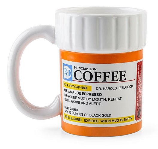 Prescription Coffee Mug Ceramic Cup Milk Mug Water Drinking Cups Funny Gift for the Caffeine Lover - Shop Coffee Hobby